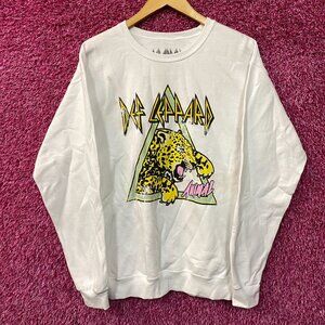 Def Leppard Animal Glam Metal Band Crewneck Sweater size S/M